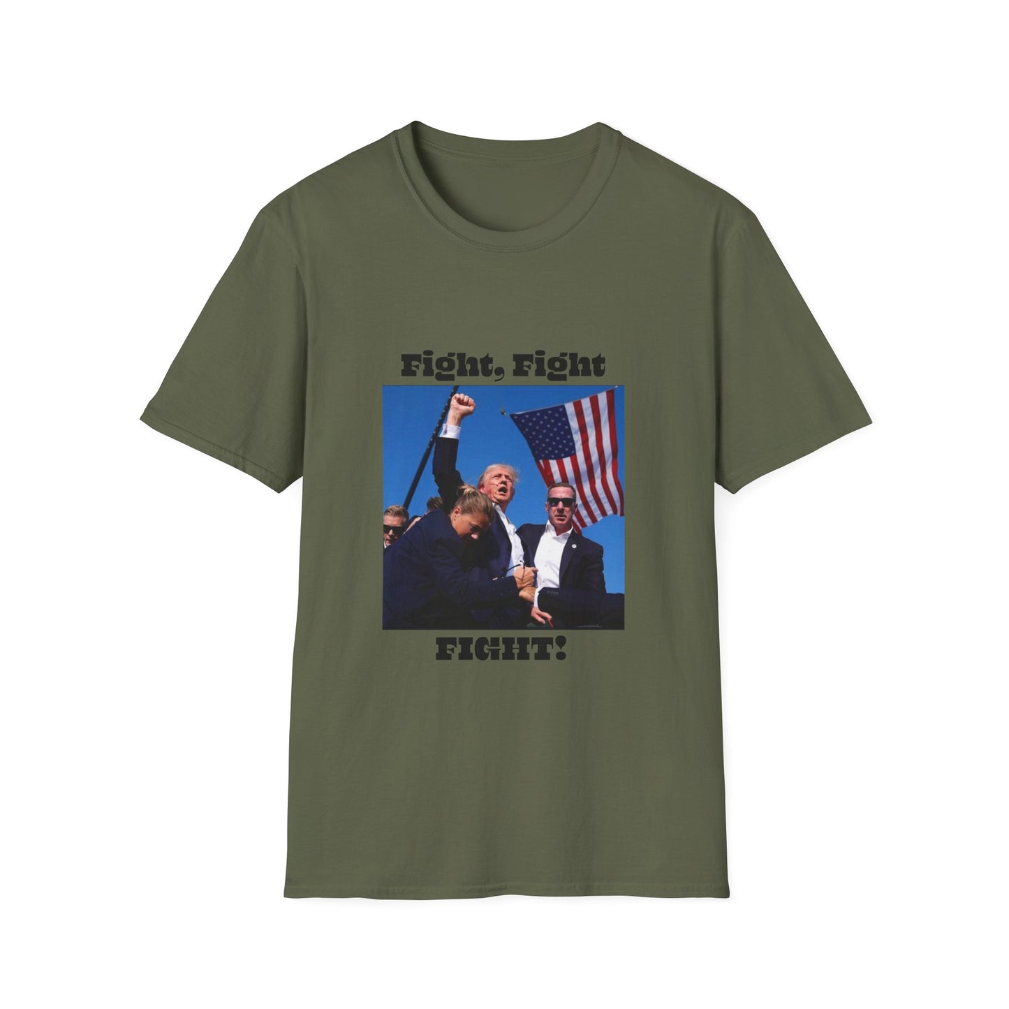 Trump Fight Fight Fight Softstyle T-Shirt in Black Lettering