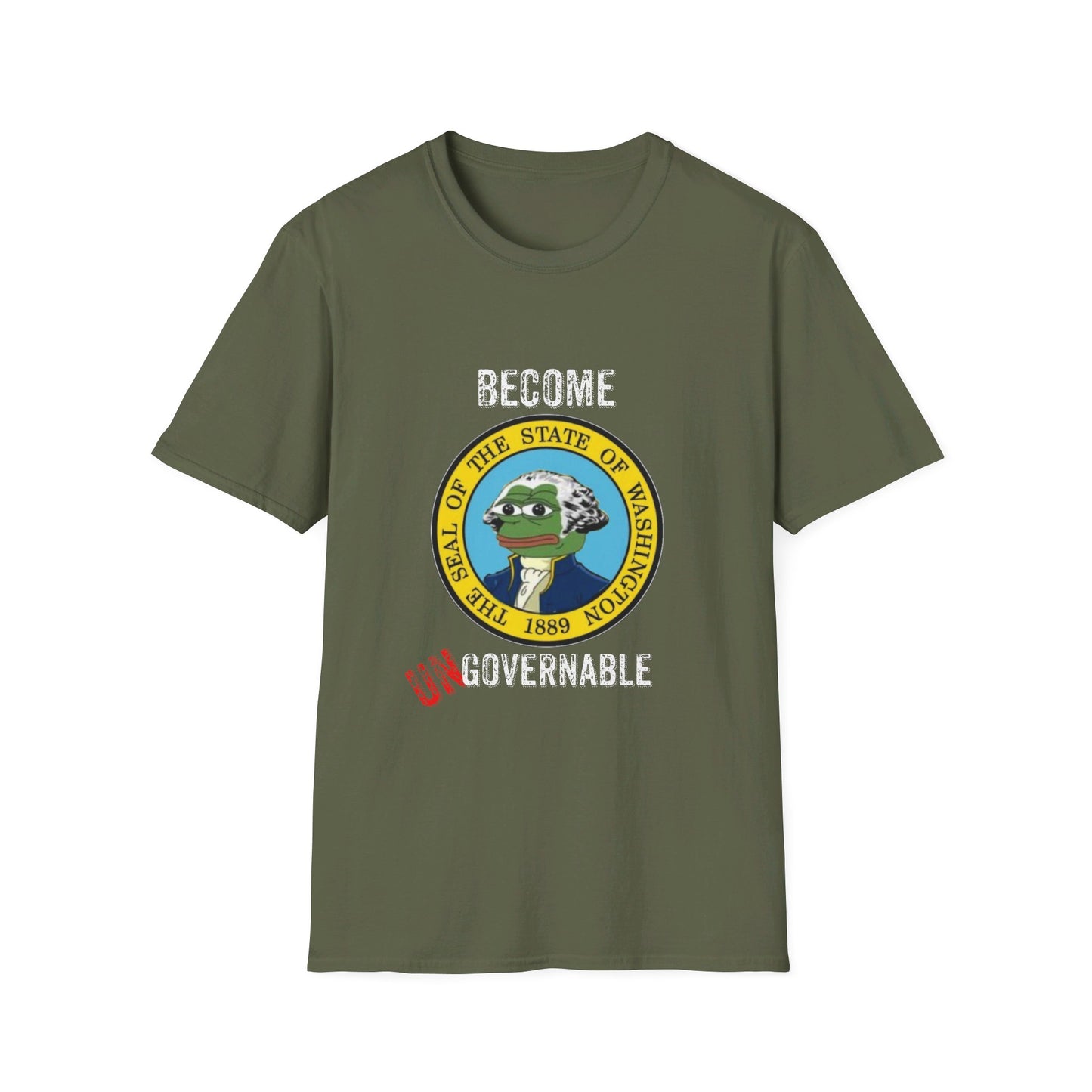 Become Ungovernable Washington Seal with Pepe Softstyle T-Shirt