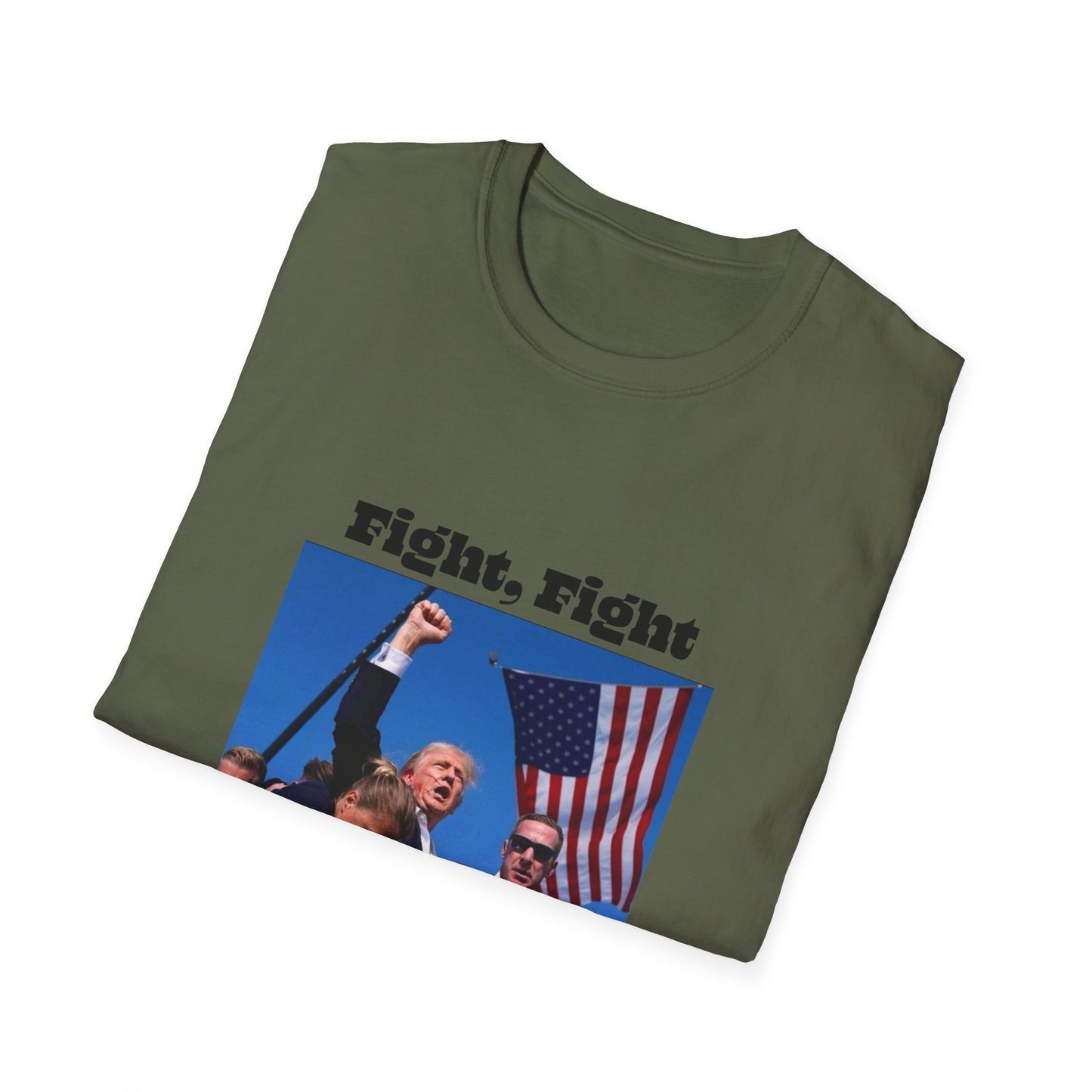 Trump Fight Fight Fight Softstyle T-Shirt in Black Lettering