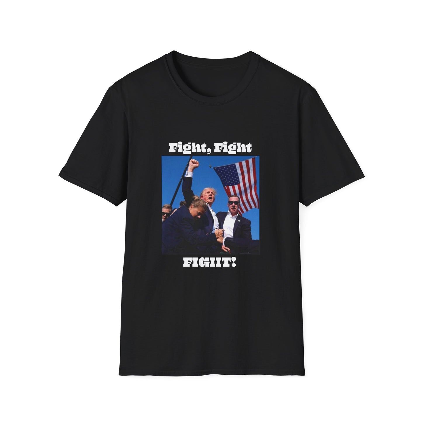 Trump Fight Fight Fight Softstyle T-Shirt in White Lettering