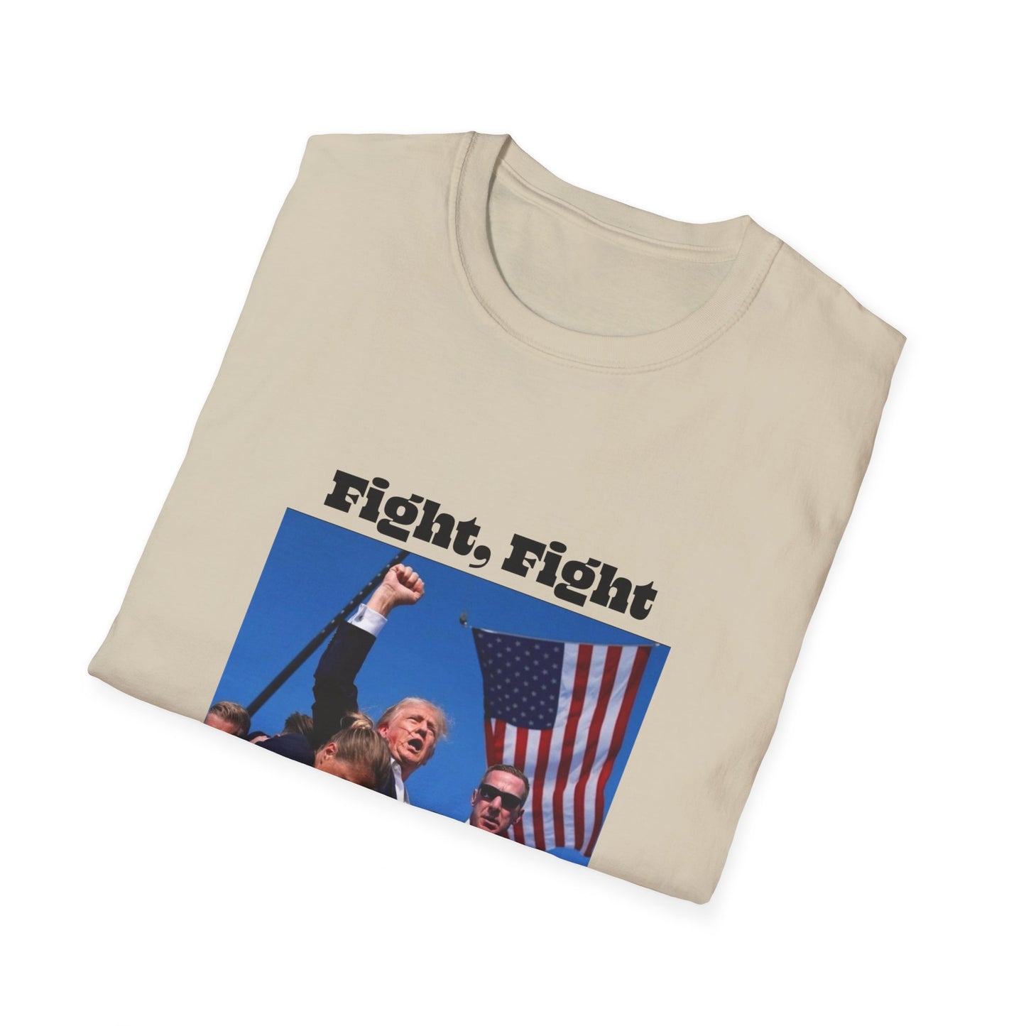 Trump Fight Fight Fight Softstyle T-Shirt in Black Lettering