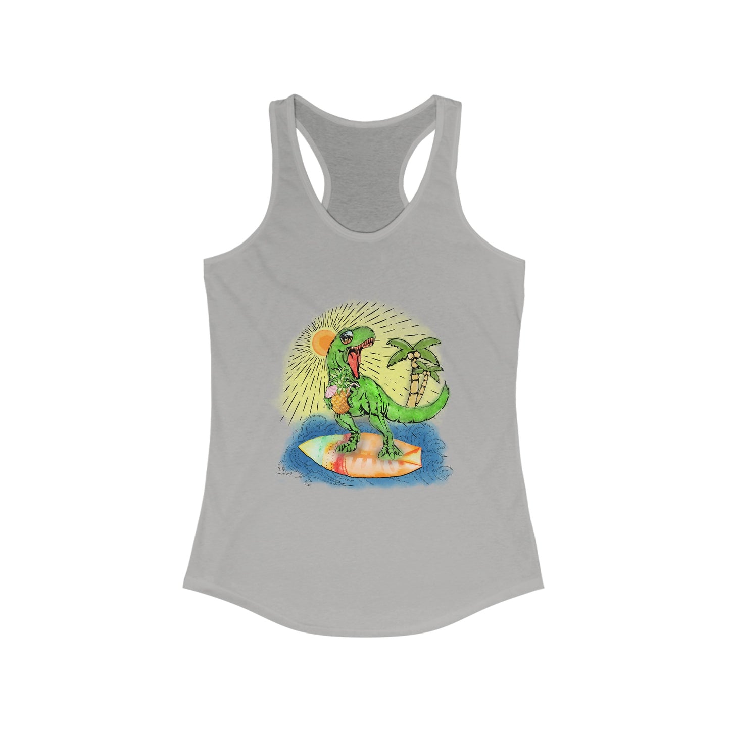 Summer vibes T-Rex Surfing Women's Racerback Tank