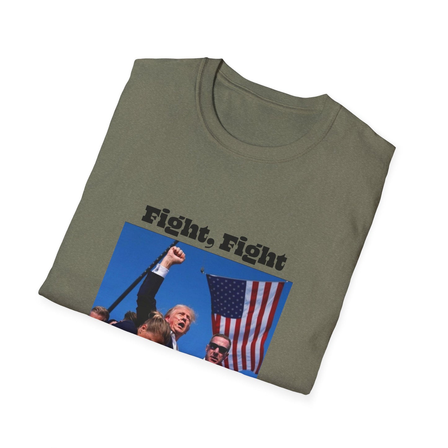 Trump Fight Fight Fight Softstyle T-Shirt in Black Lettering