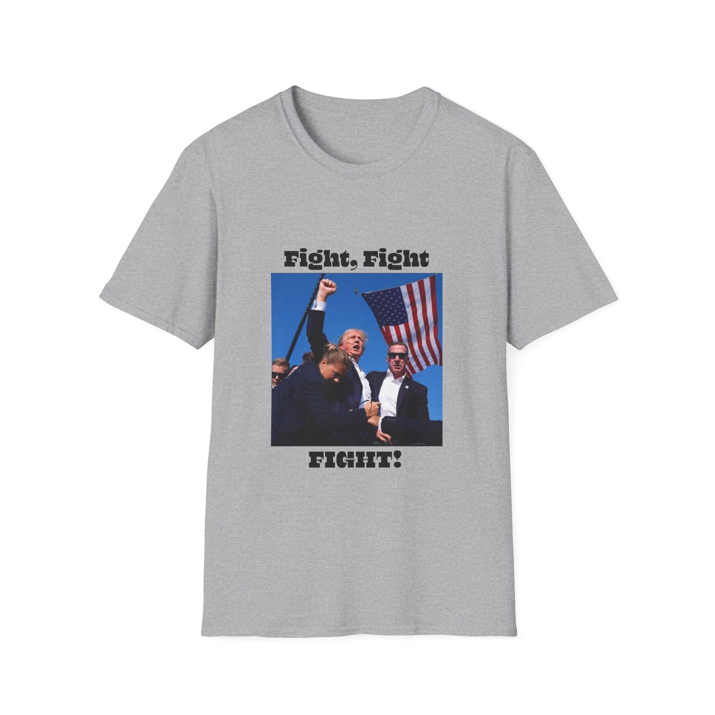 Trump Fight Fight Fight Softstyle T-Shirt in Black Lettering