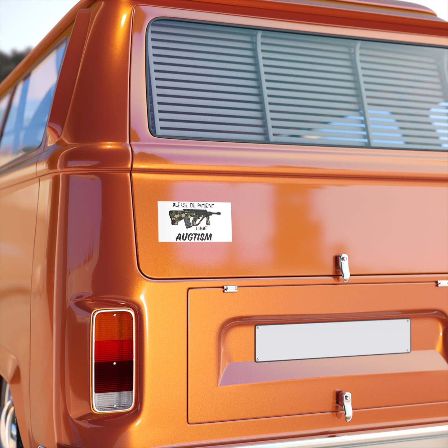 M81 Cammo Be Patient I have Augtism Bumper Stickers