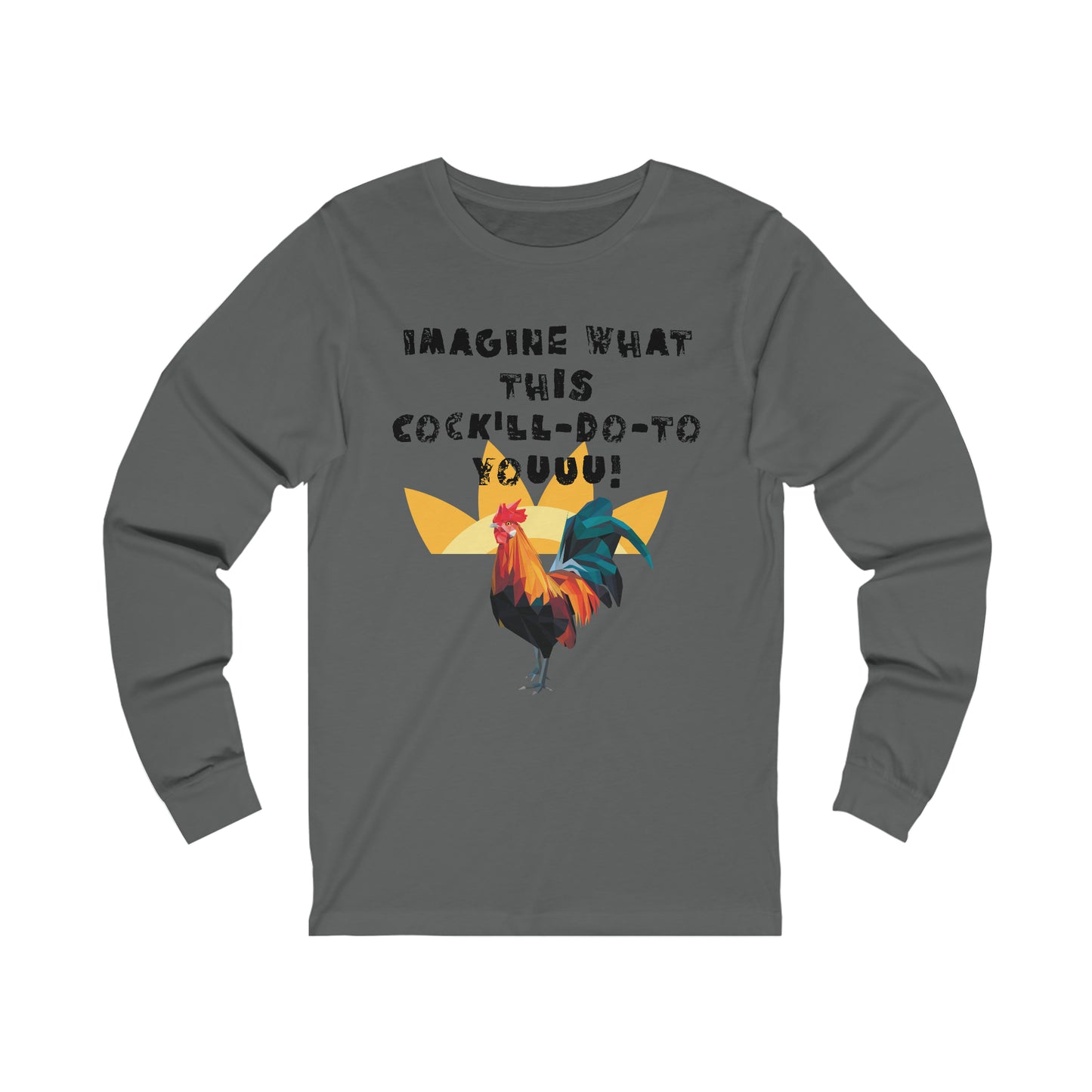 Rooster Men's adult humor Jersey Long Sleeve Tee