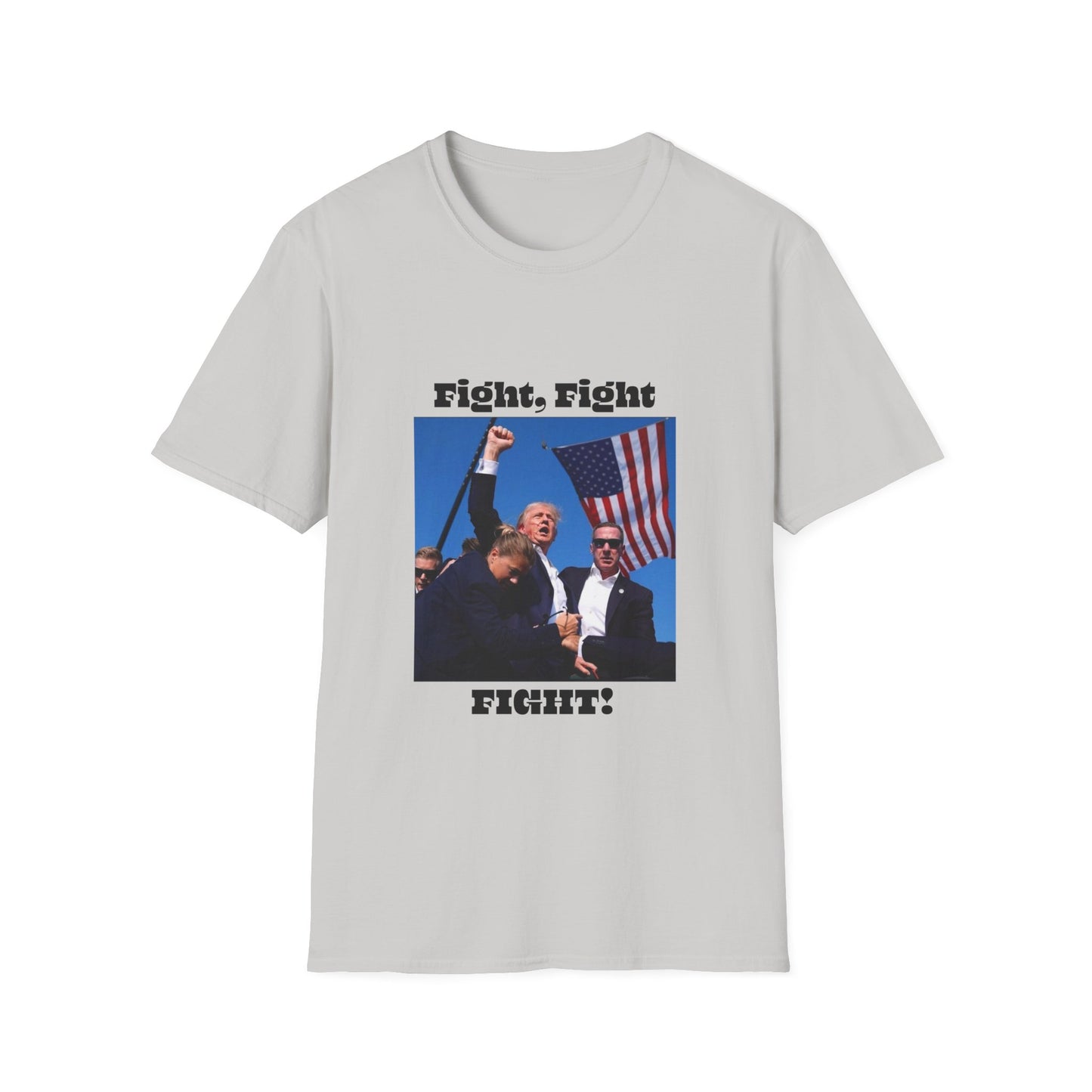 Trump Fight Fight Fight Softstyle T-Shirt in Black Lettering