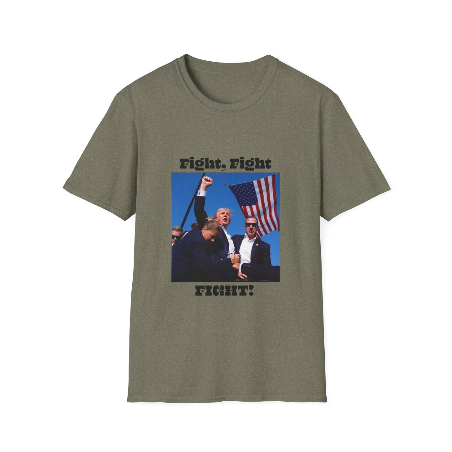 Trump Fight Fight Fight Softstyle T-Shirt in Black Lettering