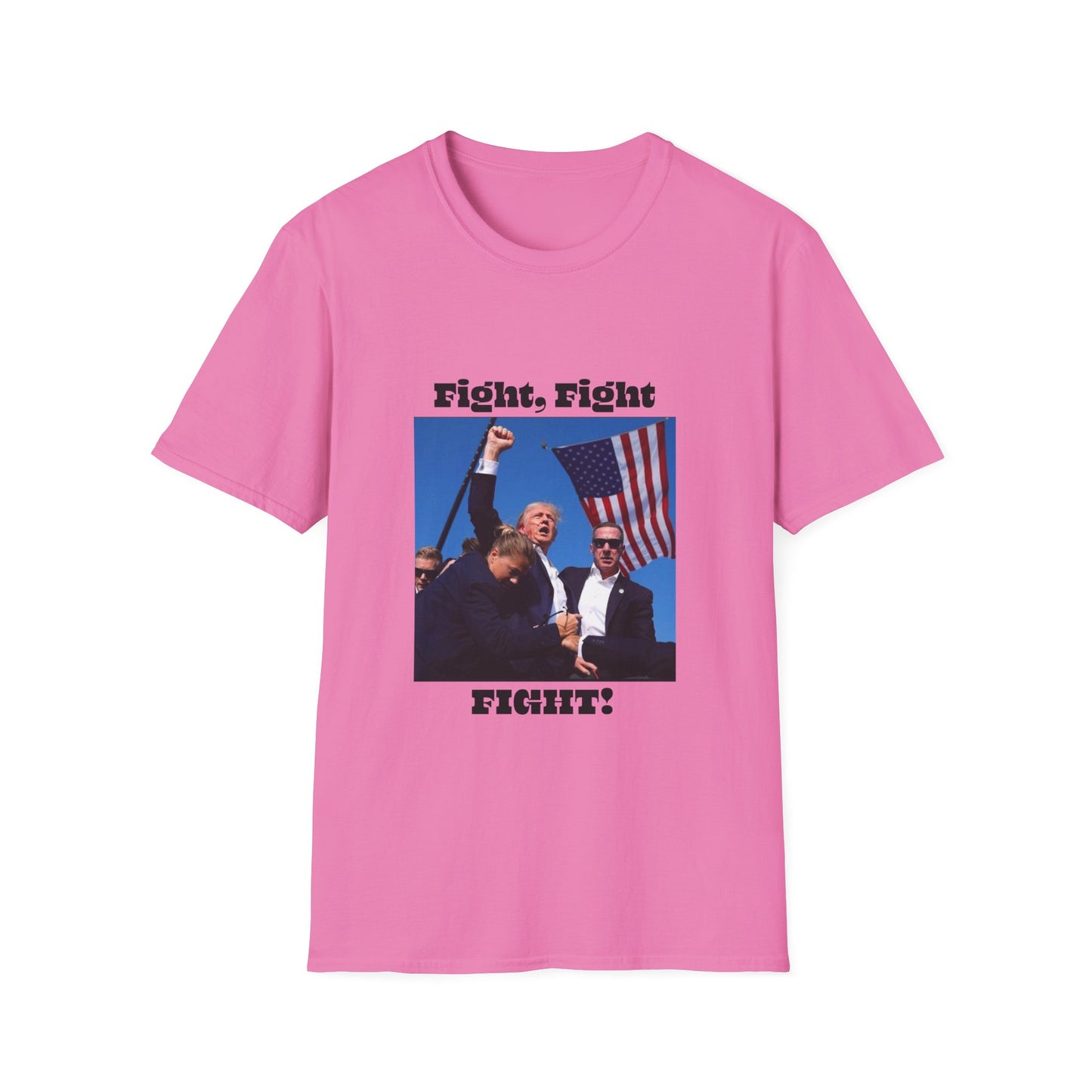 Trump Fight Fight Fight Softstyle T-Shirt in Black Lettering