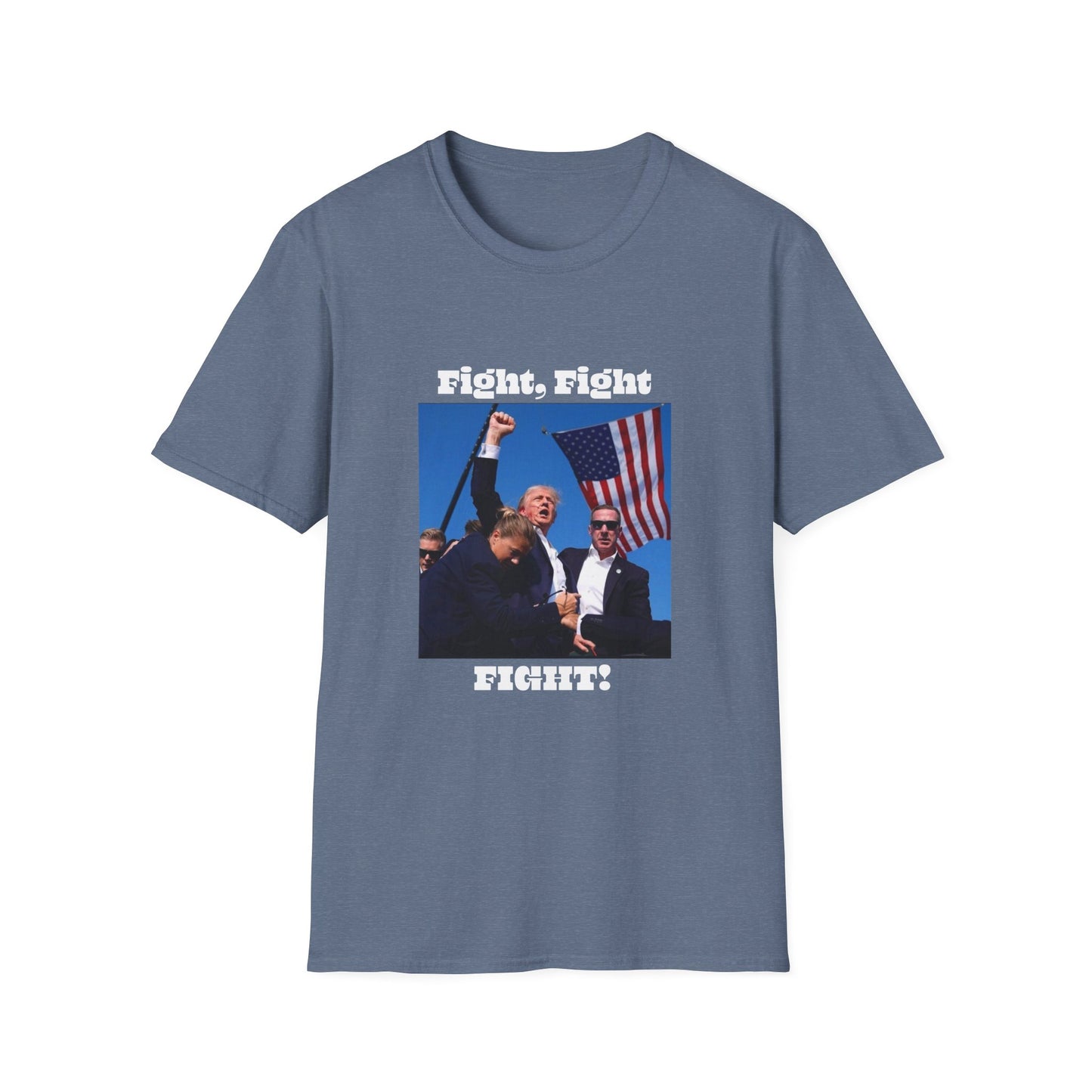 Trump Fight Fight Fight Softstyle T-Shirt in White Lettering