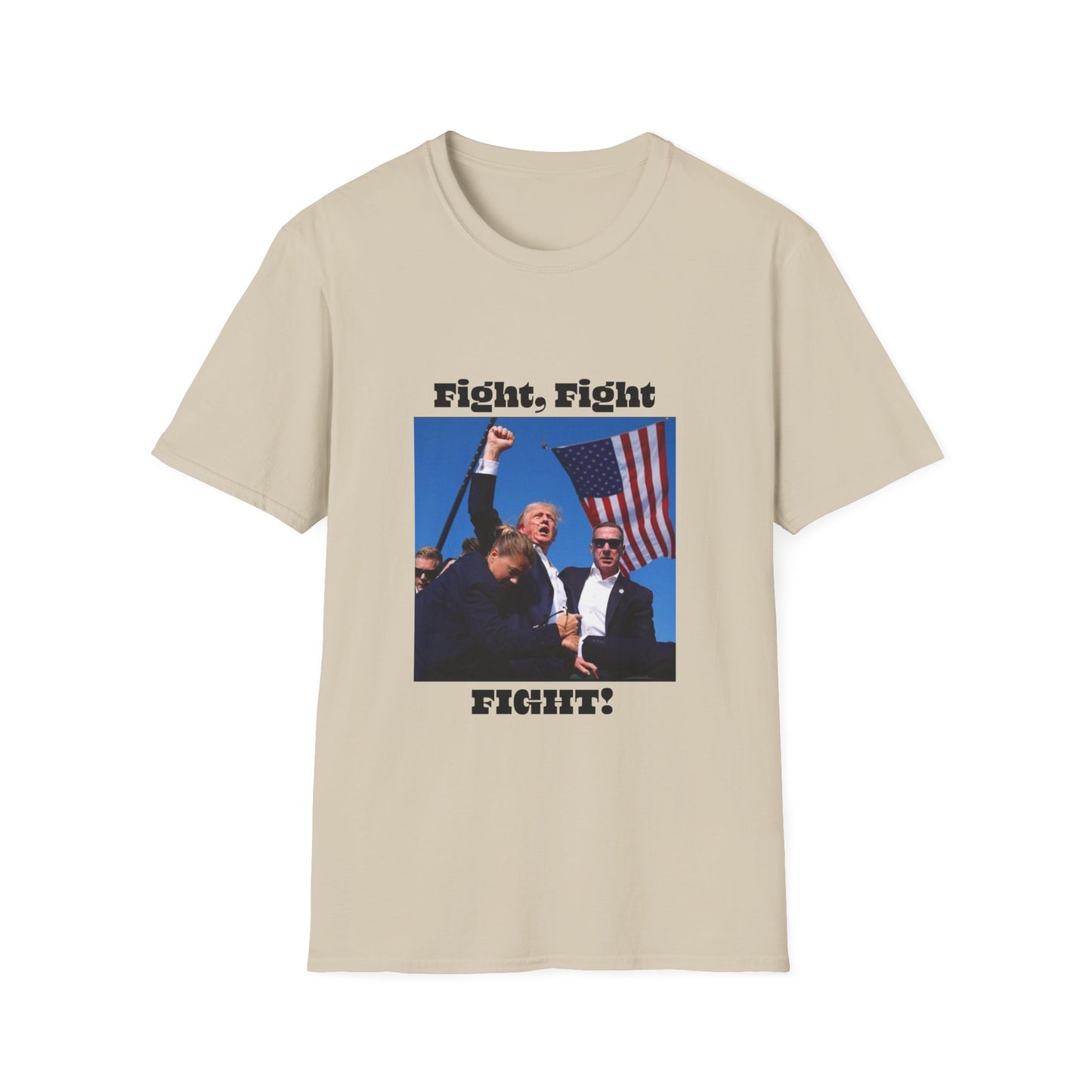 Trump Fight Fight Fight Softstyle T-Shirt in Black Lettering