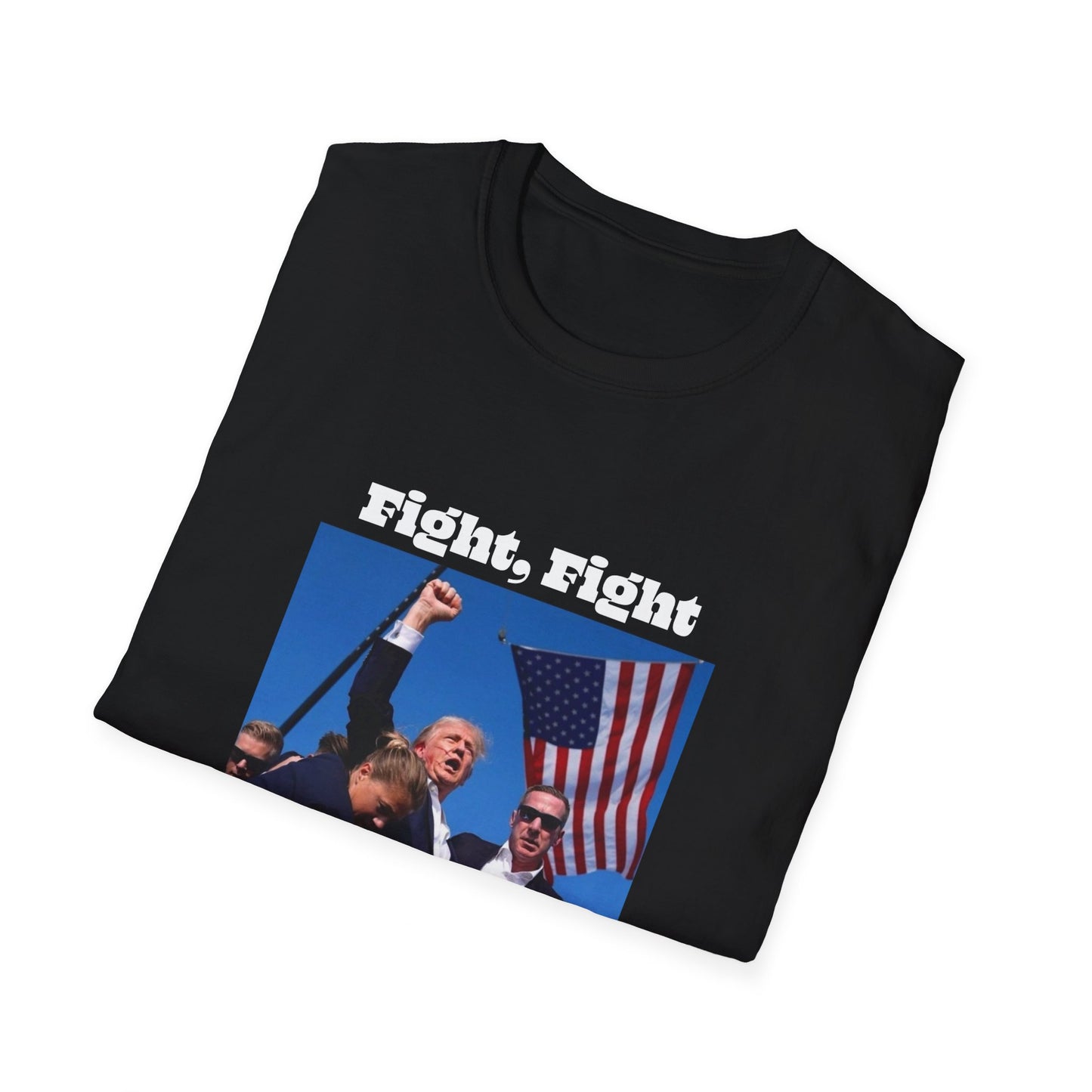 Trump Fight Fight Fight Softstyle T-Shirt in White Lettering