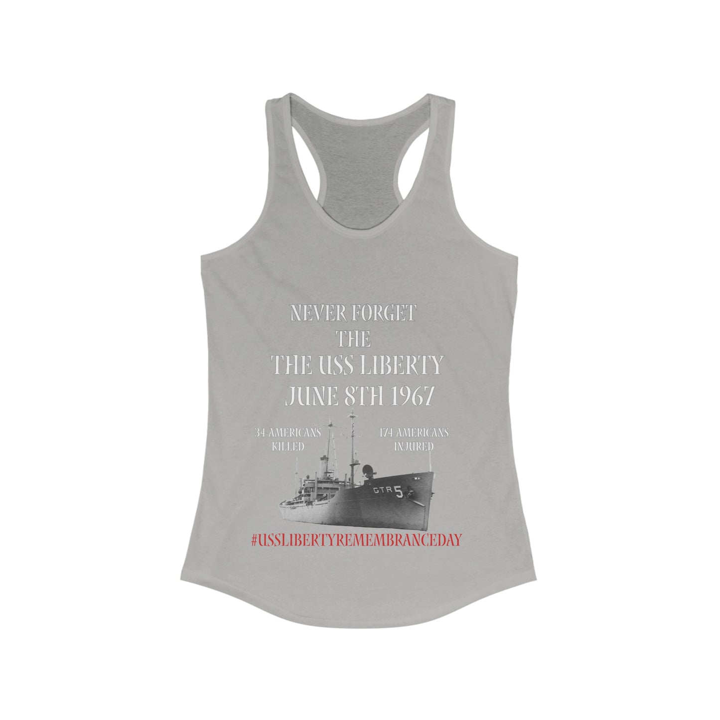 USS Liberty Remembrance Day Women's Ideal Racerback Tank