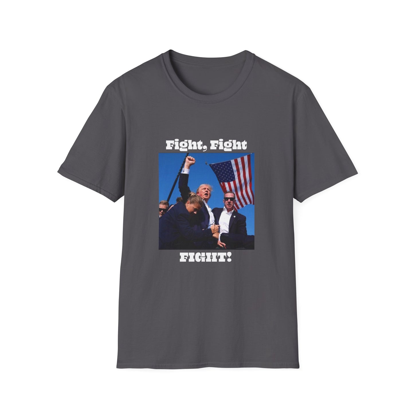 Trump Fight Fight Fight Softstyle T-Shirt in White Lettering