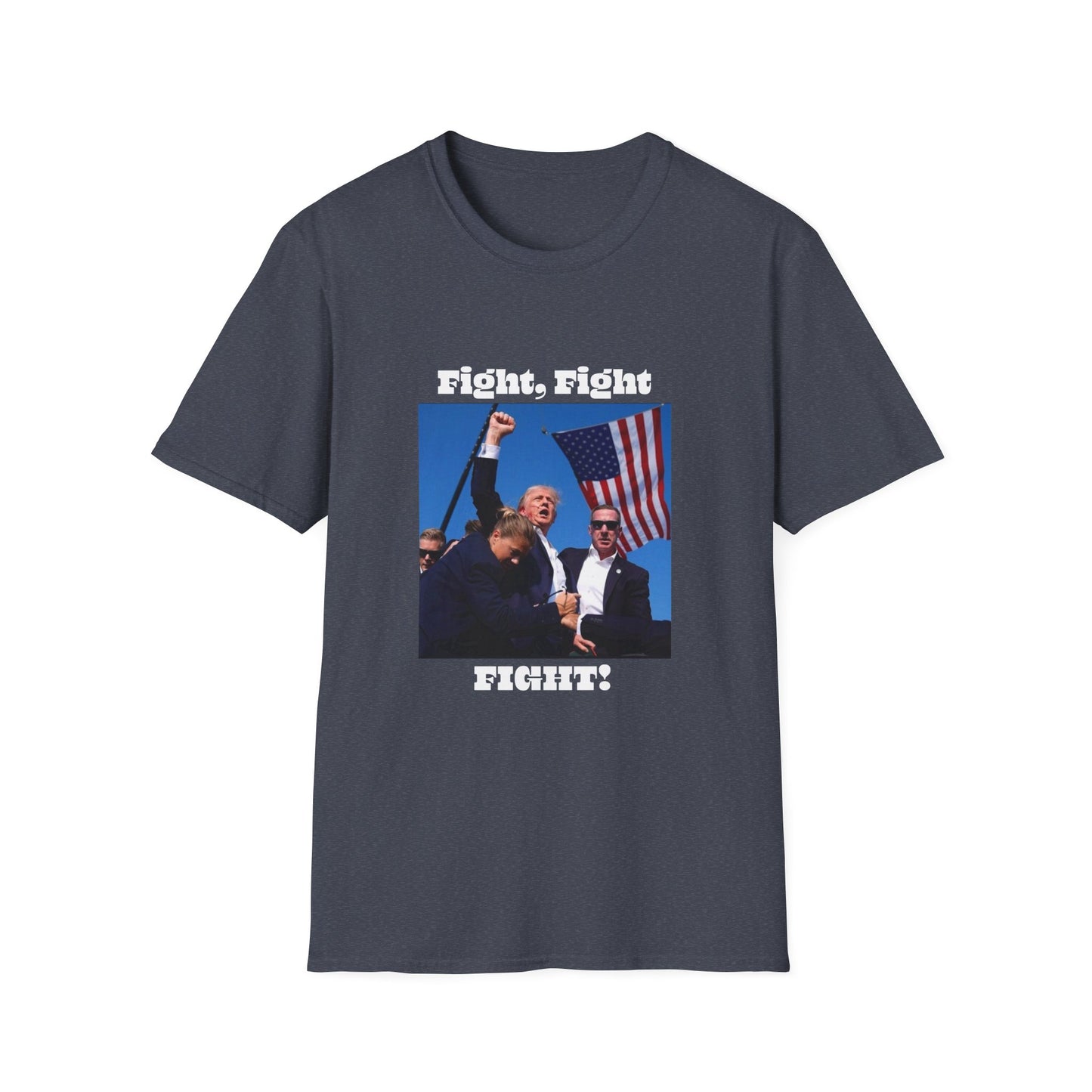 Trump Fight Fight Fight Softstyle T-Shirt in White Lettering