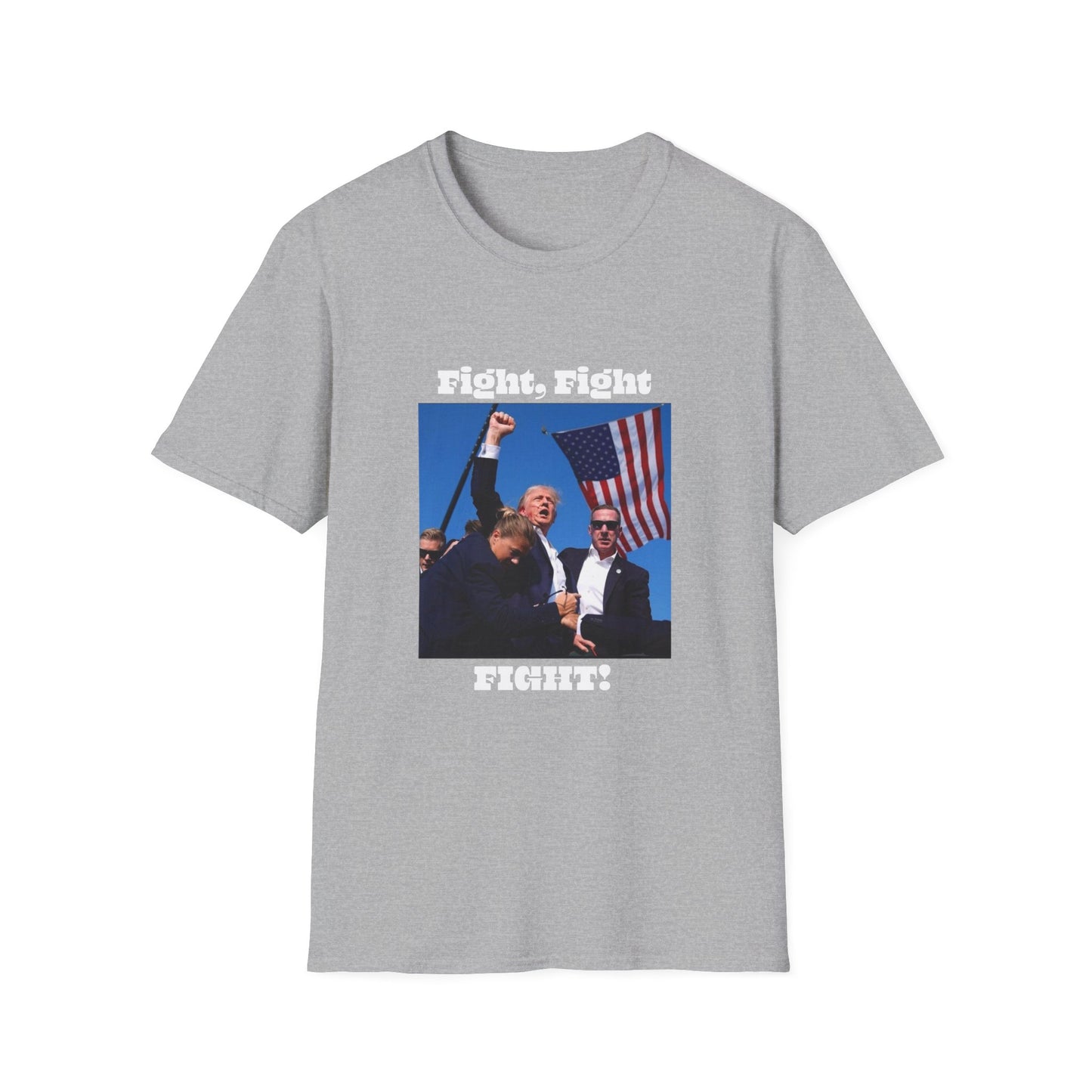 Trump Fight Fight Fight Softstyle T-Shirt in White Lettering