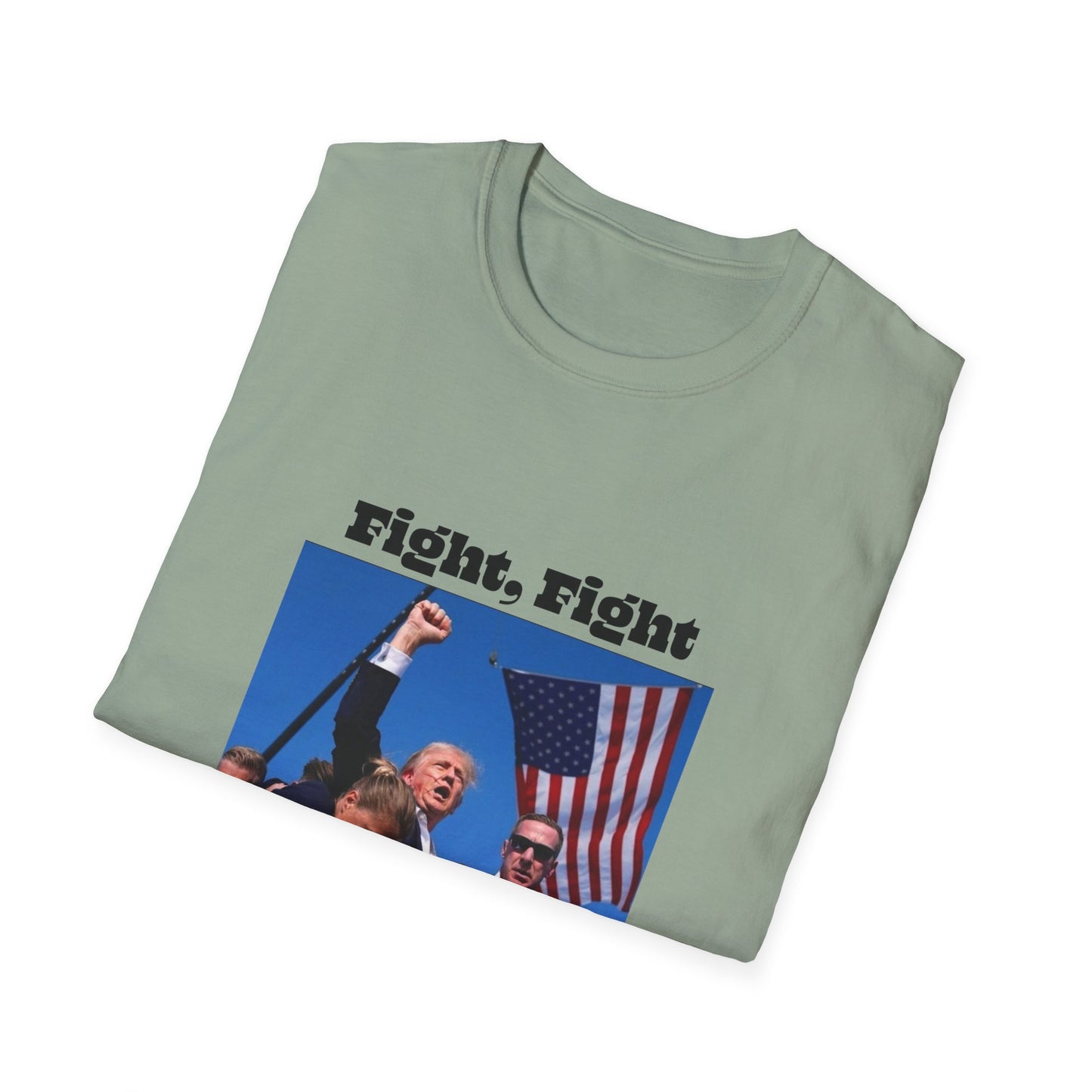 Trump Fight Fight Fight Softstyle T-Shirt in Black Lettering