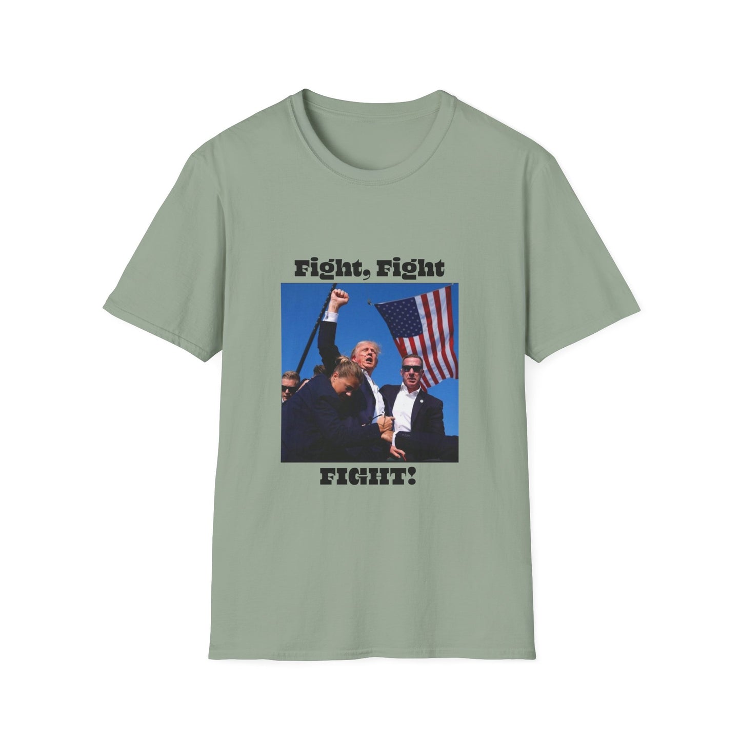 Trump Fight Fight Fight Softstyle T-Shirt in Black Lettering