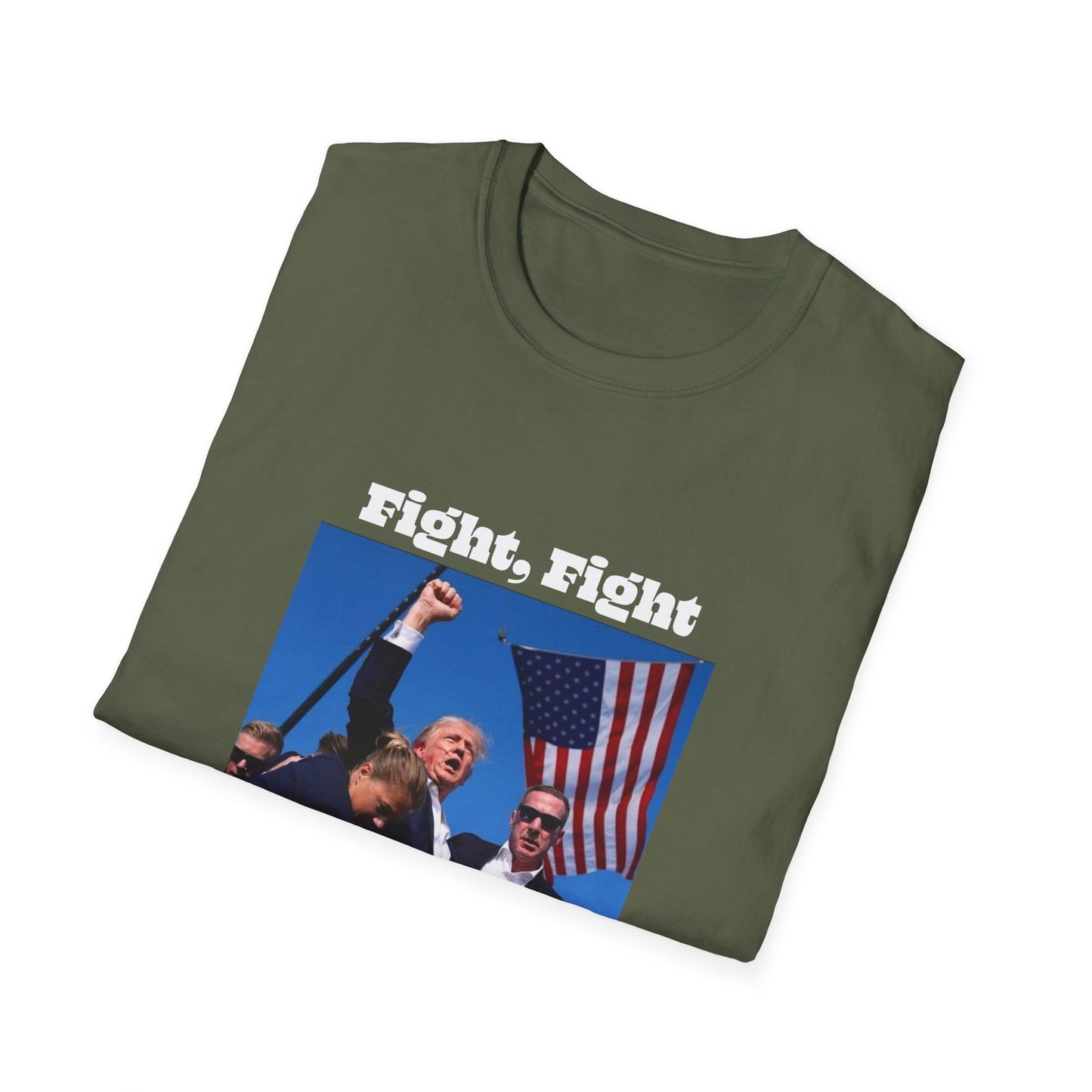 Trump Fight Fight Fight Softstyle T-Shirt in White Lettering