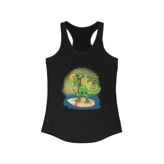 Summer vibes T-Rex Surfing Women's Racerback Tank