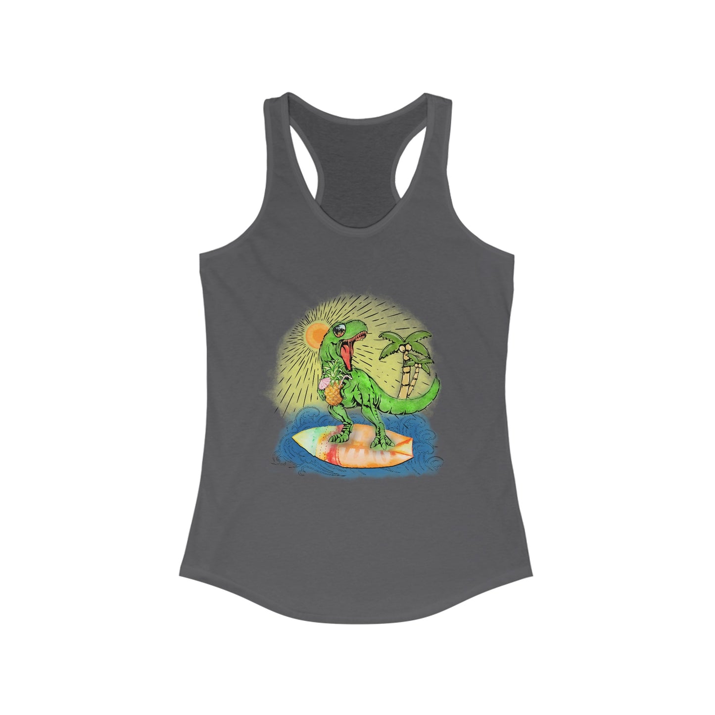 Summer vibes T-Rex Surfing Women's Racerback Tank
