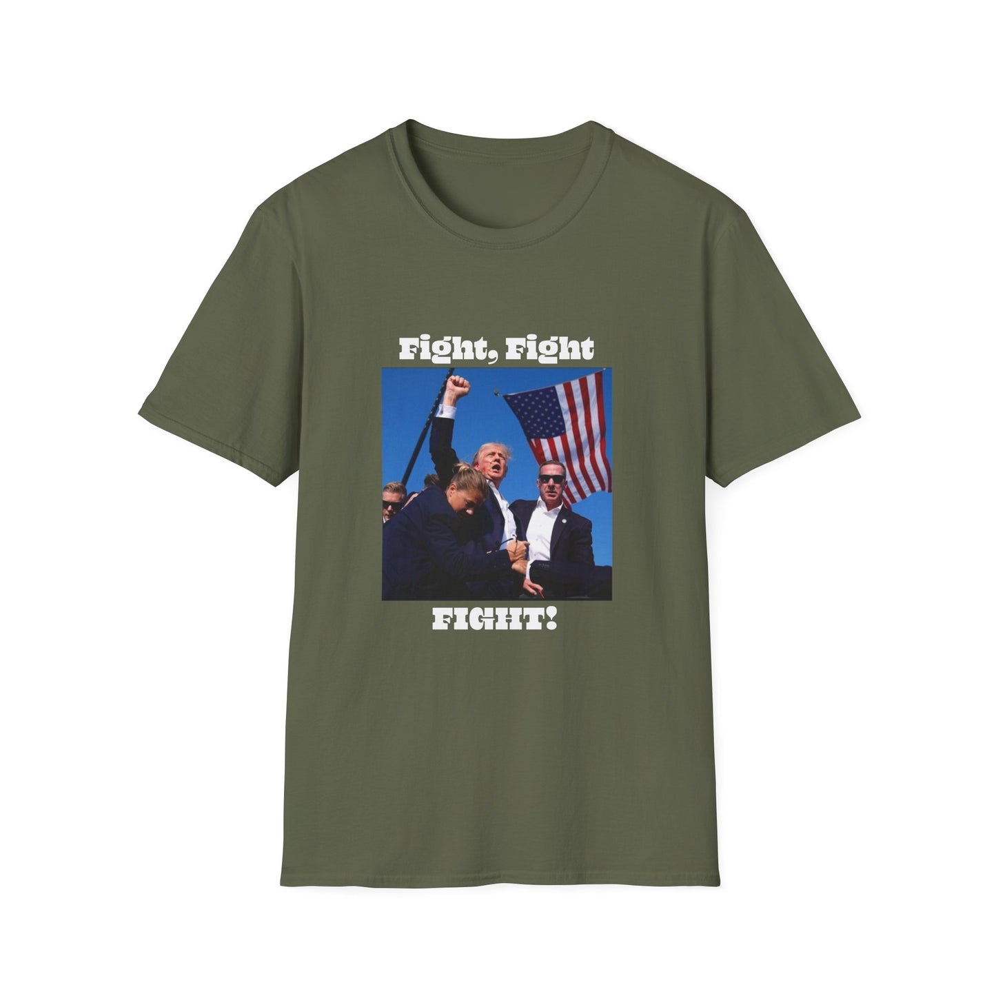 Trump Fight Fight Fight Softstyle T-Shirt in White Lettering