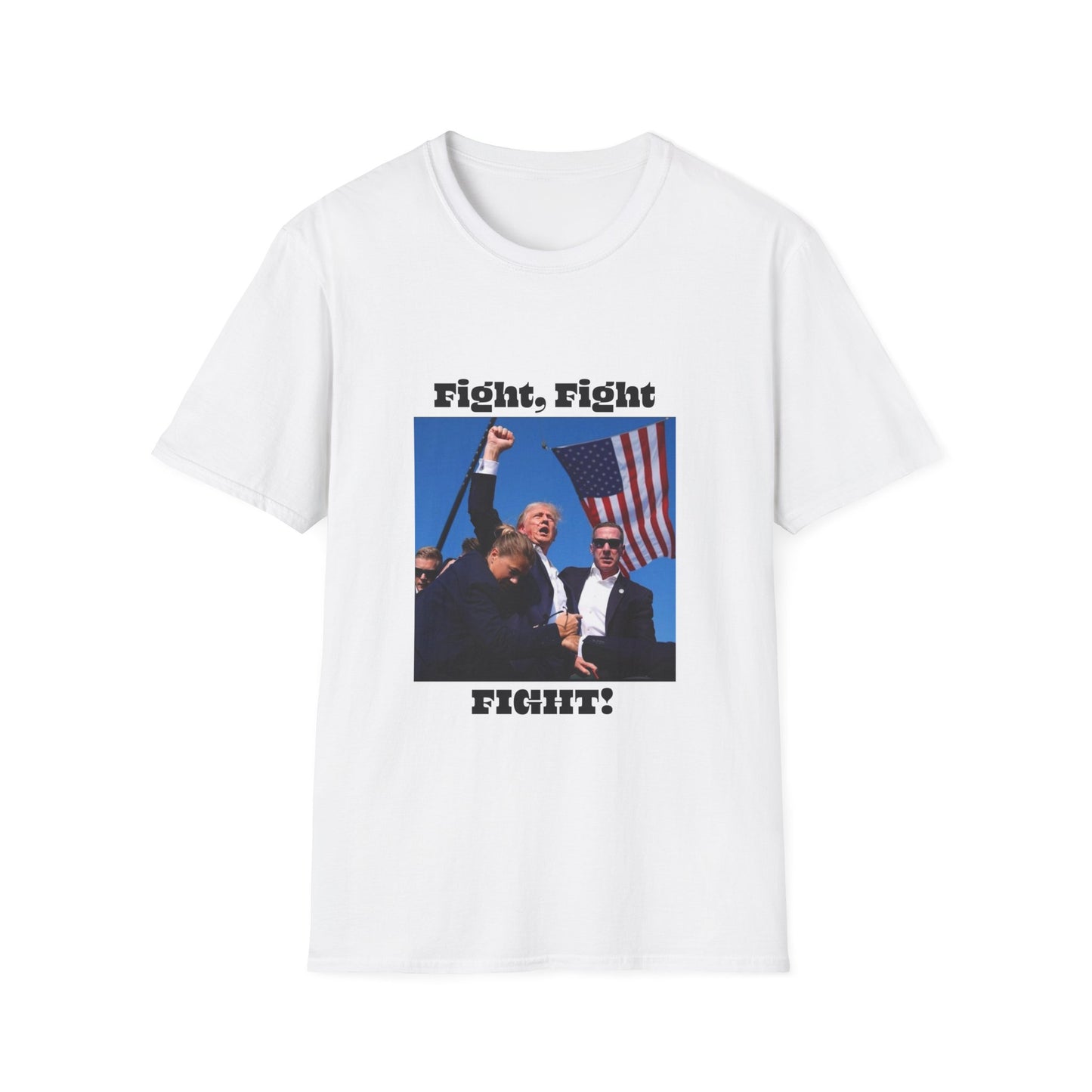 Trump Fight Fight Fight Softstyle T-Shirt in Black Lettering