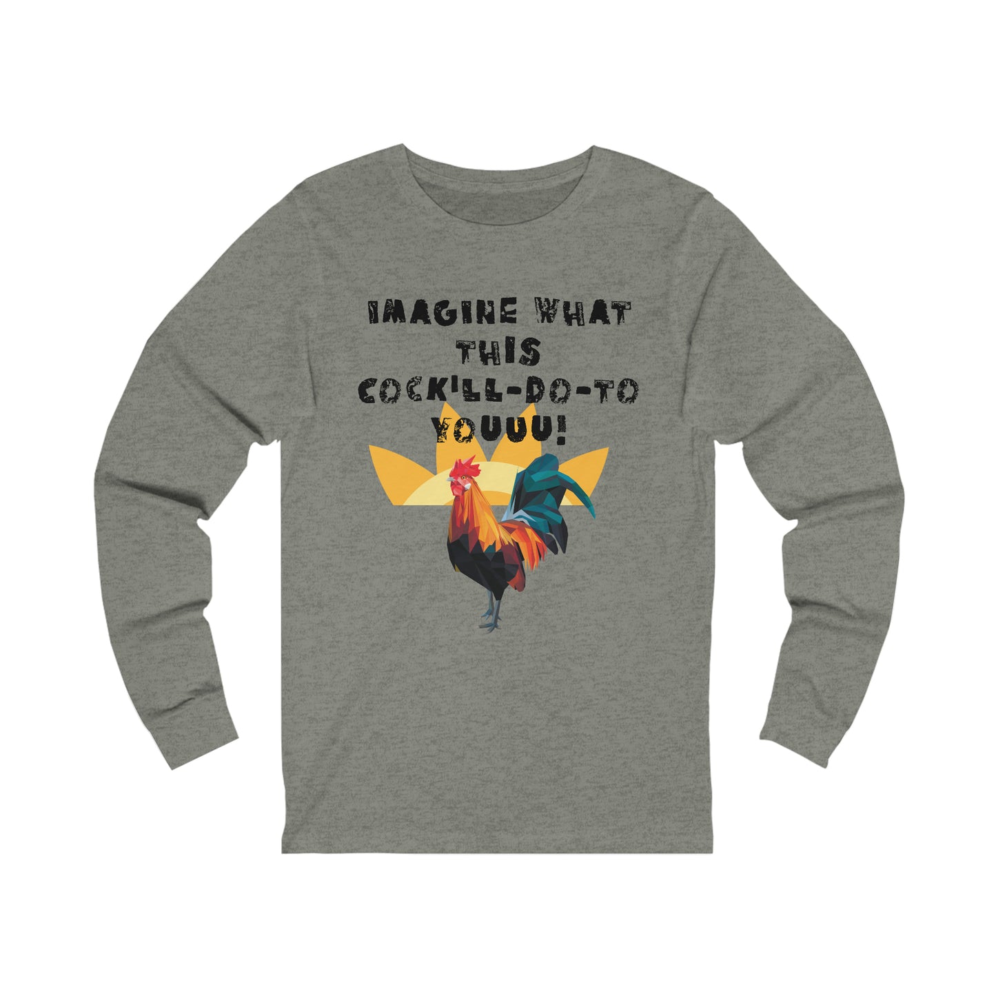 Rooster Men's adult humor Jersey Long Sleeve Tee