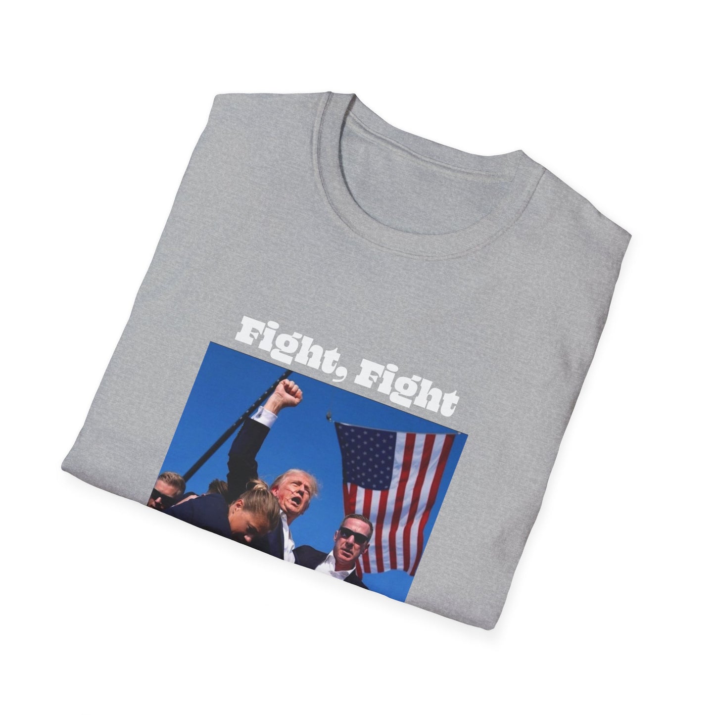 Trump Fight Fight Fight Softstyle T-Shirt in White Lettering
