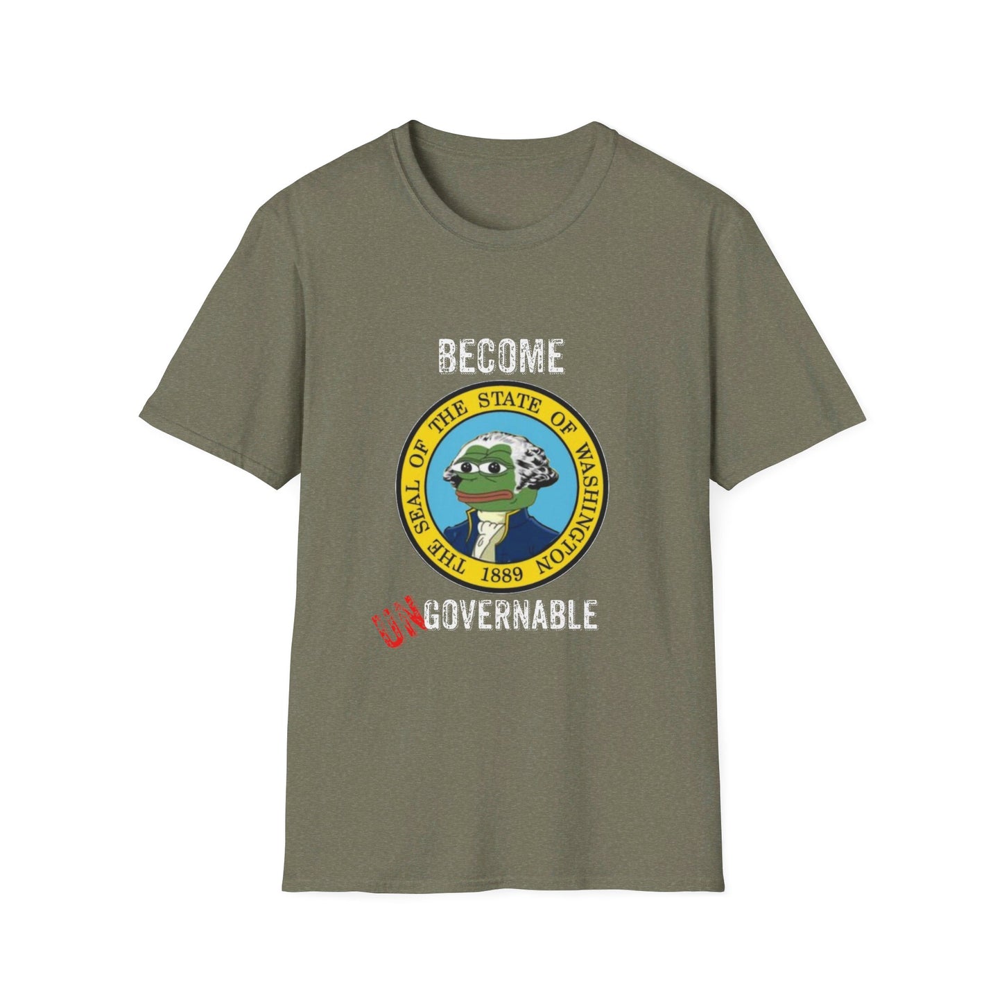 Become Ungovernable Washington Seal with Pepe Softstyle T-Shirt