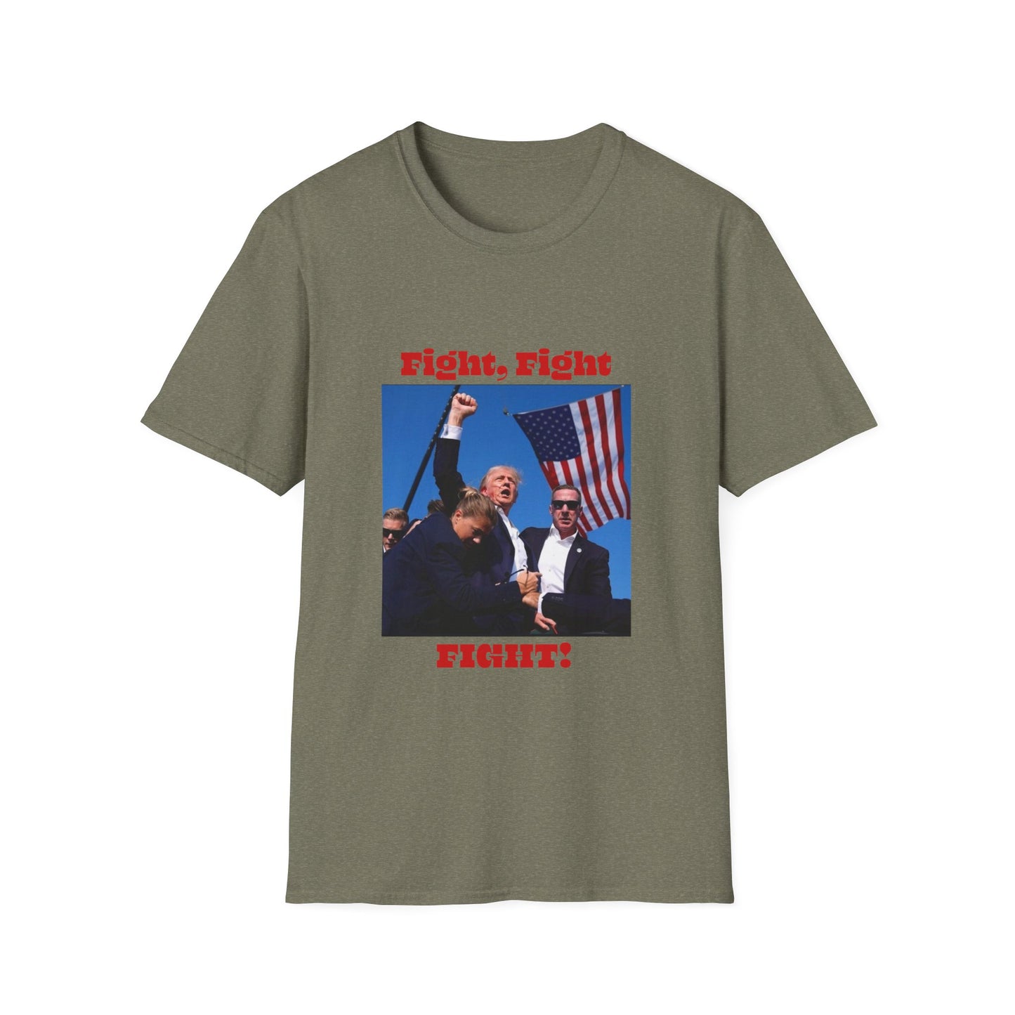 Trump Fight Fight Fight Softstyle T-Shirt in Red Letters