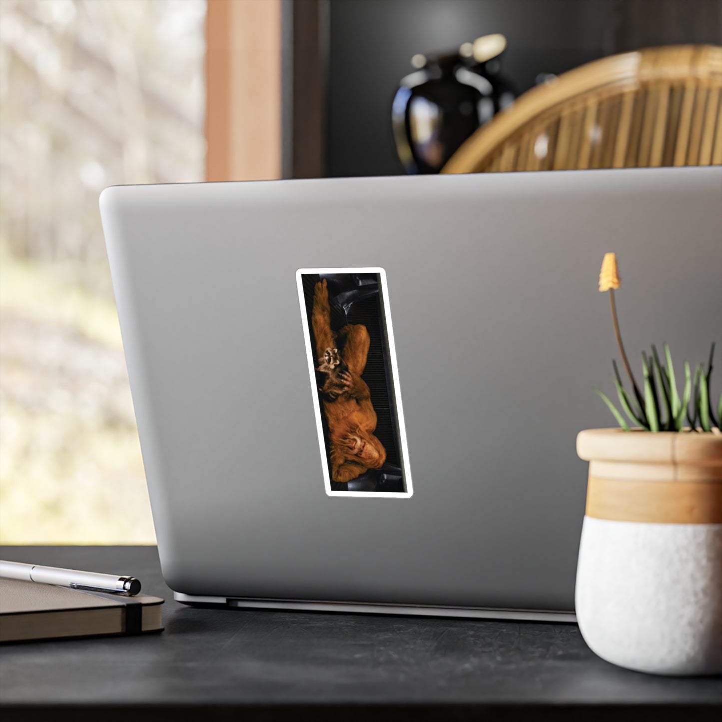 Sasquatch with his Trash Panda Kiss-Cut Vinyl Decals